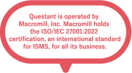 Questant is operated by Macromill, Inc. Macromill holds the ISO/IEC 27001:2022 certification, an international standard for ISMS, for all its business.